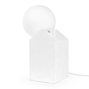 DREAM LIKE-Lampe à poser Béton/Verre variateur intégré H24.6cm Blanc