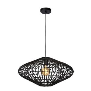 MAGALI-Suspension Rotin Ø56cm Noir