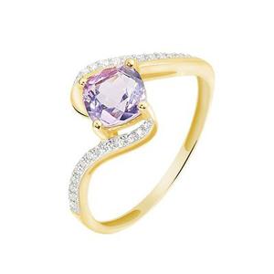 Bague Maria-serena Or Jaune Amethyste Et Oxyde De Zirconium