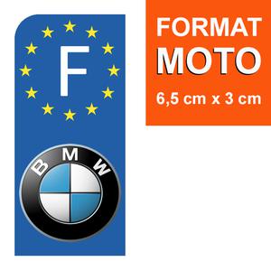 1 sticker pour plaque d'immatriculation MOTO, BMW