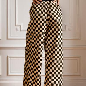 Pyjama Manches Longues Coton Bio - Damier Noir