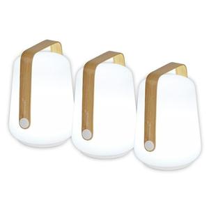 BALAD-Lot de 3 Lampes nomades LED d'extérieur H12cm Bois
