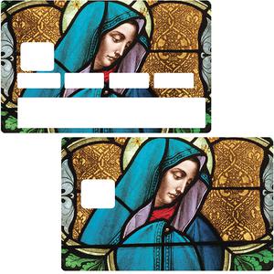 Autocollant pour carte bancaire, Sticker pour carte bancaire, La vierge du vitrail