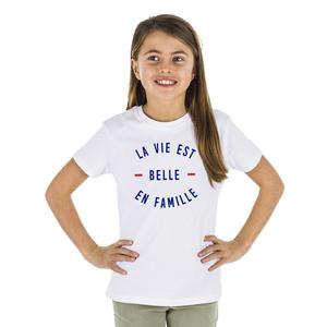 Tshirt Enfant La Vie Est Belle En Famille - Blanc - Taille 10 ans
