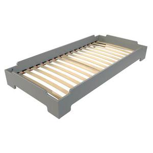 Lit Empilable 90x190 - 1 place en Bois Massif - Gris