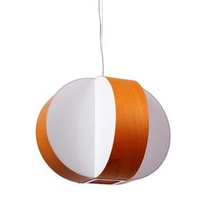 CARAMBOLA-Suspension LED Bois/Polycarbonate Ø40cm Orange