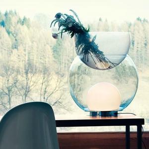GIOVA PETIT-Lampe à poser/Vase Verre H37cm Rose
