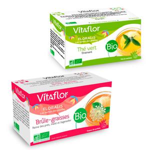 Pack Tisanes Brûle Graisse & Thé Vert – 2x20 Sachets - Pour Un Drainage Complet Et Pour Retrouver Sa Silhouette