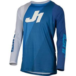 Just1 J-Flex Shape Maillot Motocross, blanc-bleu, taille L