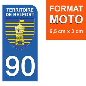 1 sticker pour plaque d'immatriculation MOTO , 90 TERRITOIRE DE BELFORT