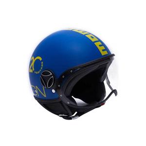 Casque jet Momo Design FGTR classic heritage bleu alpine/jaune mat- XL