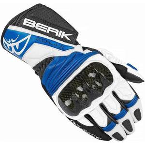 Berik Zoldar Gants de moto, noir-blanc-bleu, taille XS