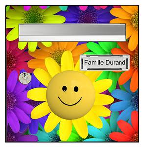 Sticker pour boîte aux lettres, Smiley flowers