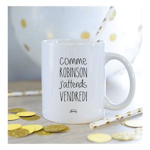 Mug J'attends Vendredi - Blanc - Taille TU