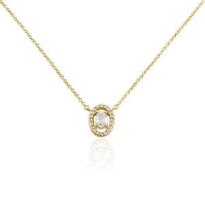 Collier Classical Plaqué Or Jaune Oxyde De Zirconium