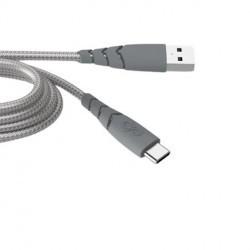 Force Power - Câble Renforcé USB-C - 2m - Couleur : Gris