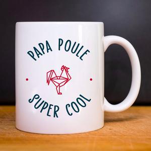 Mug Papa Poule Super Cool - Blanc - Taille TU