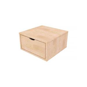 Cube de rangement bois 50x50 cm + tiroir Brut