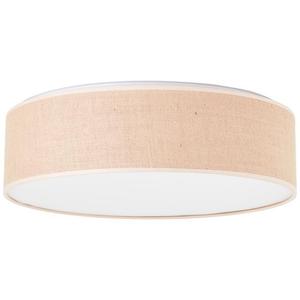 ANIELA-Plafonnier 3 lumières Métal/Textile Ø48cm Blanc