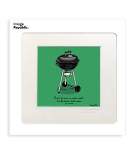Image Republic - Affiche PDTC Edouard Pont 086 barbecue couleur 22 x 22 cm - Blanc