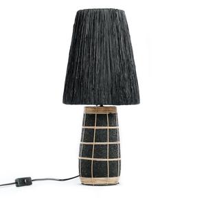 THE NAXOS-Lampe à poser Terre cuite/Rotin H56cm Noir