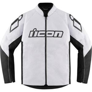 Icon Hooligan CE Veste textile de moto, noir-blanc, taille XL