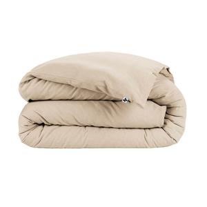 HEDDA - Housse de Couette 260x240cm Flanelle de Coton Coloris Sable