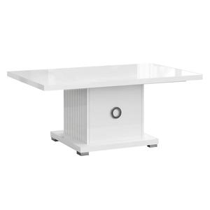 MARIKA - Table Basse Laquée Blanche avec Pied Central