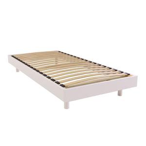 Sommier à lattes 1 place bois Kit France - 90x190 - Blanc