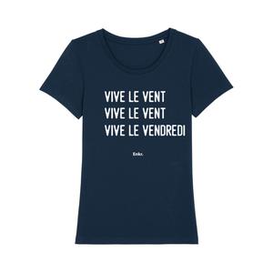 T-shirt Femme - Vive Le Vendredi - Navy - Taille M
