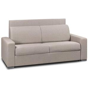 Canapé lit 4 places LEVALLOIS EXPRESS LATTES RENATONISI 160cm matelas 16 cm tête de lit intégrée velours beige