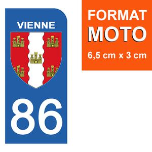 1 sticker pour plaque d'immatriculation MOTO , 86 VIENNE