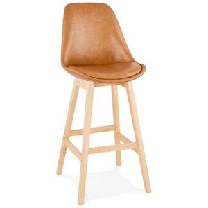 Tabouret de bar 'ELENA' brun en matière synthétique