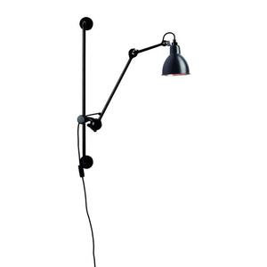 Lampe Gras N°210-Applique hauteur réglable acier H78cm Noir