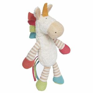 Doudou Peluche Licorne rayé 31cm Green Sigikid - Peluche Bio