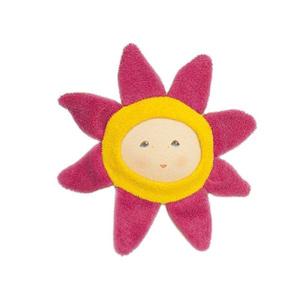 Hochet Fleur de Soleil Gerbera Nanchen Natur Coton Bio Eponge