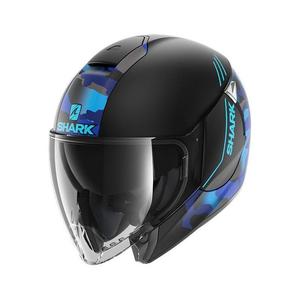 Casque jet Shark Citycruiser Genom Mat camo bleu/noir- S