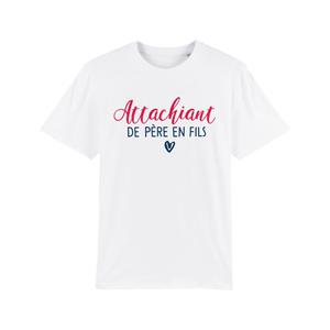 T-shirt Homme - Attachiant De Père En Fils - Blanc - Taille S