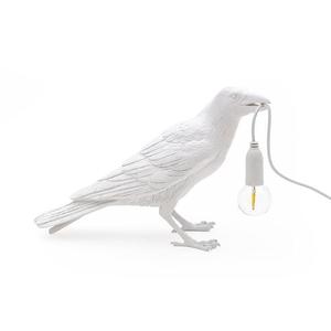 BIRD-Lampe à poser Oiseau Debout H18,5cm Blanc
