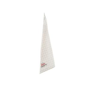 TORCHON EN COTON TISSÉ À CARREAUX AVEC BRODERIE
