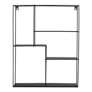 FIMON - Etagère Murale 4 Plateaux Acier Noir