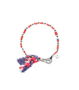 Harpo - Femme - Bracelet Pierres Diverses & Noeuf Marine/Rouge - Multicolore