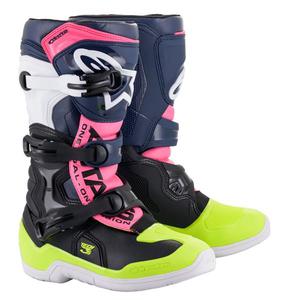 Bottes cross Alpinestars 2021 Tech 3S - Noir Bleu Rose Fluo 06/39