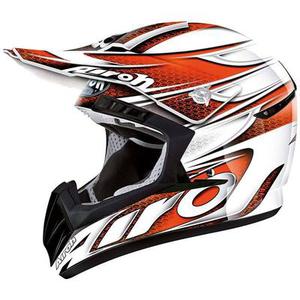 Airoh CR901 Linear Casque de motocross, blanc-orange, taille XS