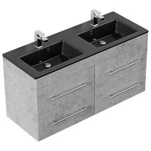 Meuble salle de bain Ovation vasque noir, Aspect Béton
