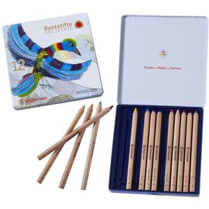 Crayons de couleur Stockmar Triangulaire 12+1 couleurs boîte métal -
