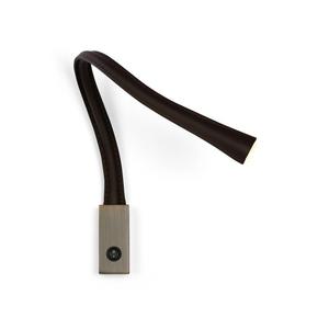 FLEXILED-Applique/liseuse flexible Cuir/Bronze avec interrupteur L60cm Noir