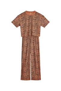 Pyjama long Coton BIO - Léopard Mocha