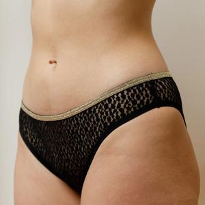 Culotte Dentelle - Noir Lurex