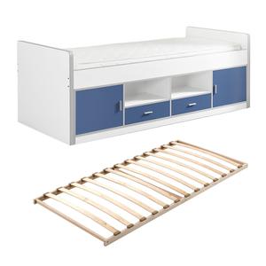 BAYMAX - Lit Multi-Rangement 90x200cm Bleu avec Sommier
